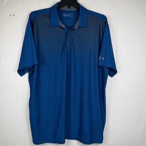 Under Armour Heatgear Polo shirt men’s 2XL loose blue with black detail